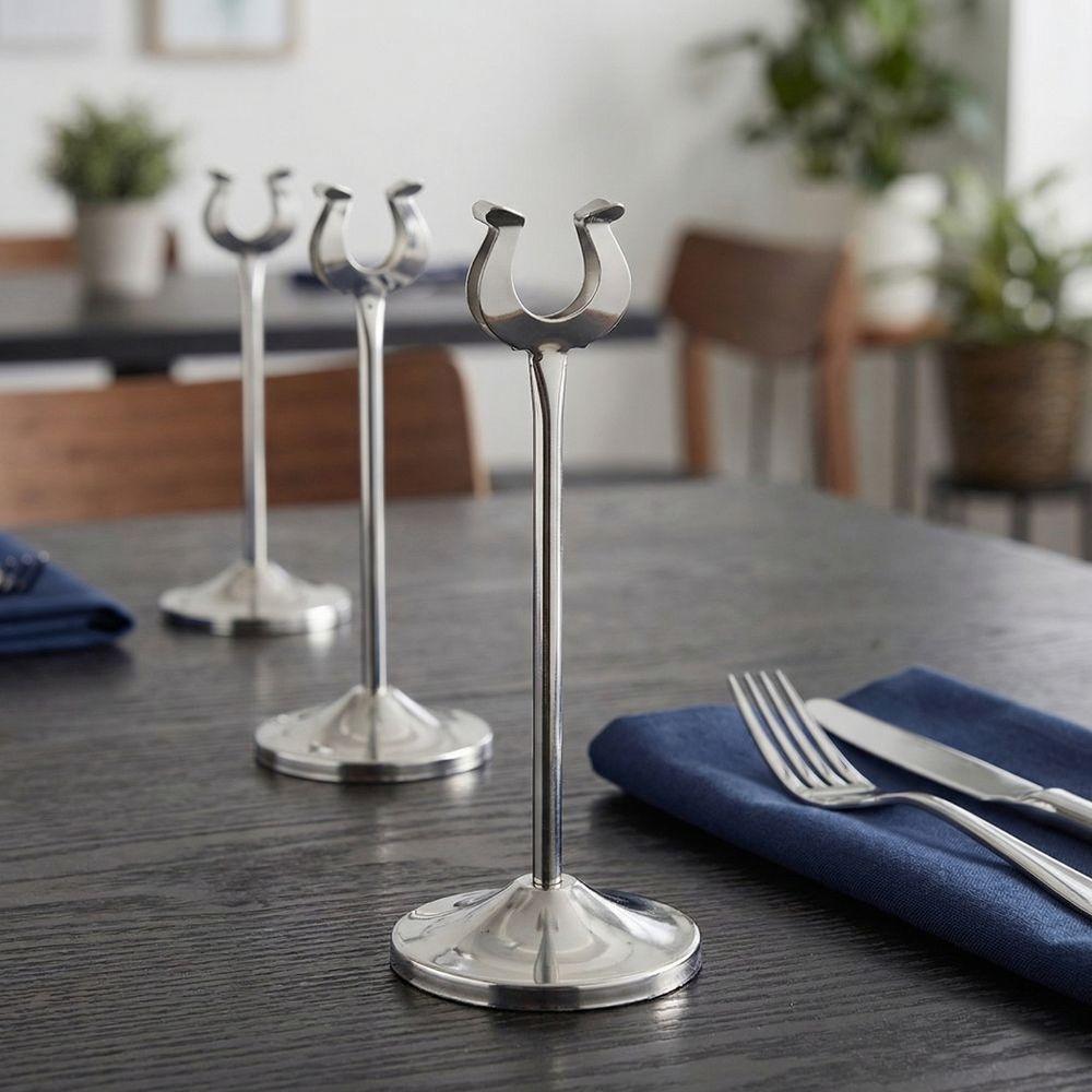 Party Dekoration Edelstahl Tisch Nummern Halter U-Form Verdickt Kartenhalter Rutschfeste Basis 7,9 Zoll Menü Clip Ständer Restaurant