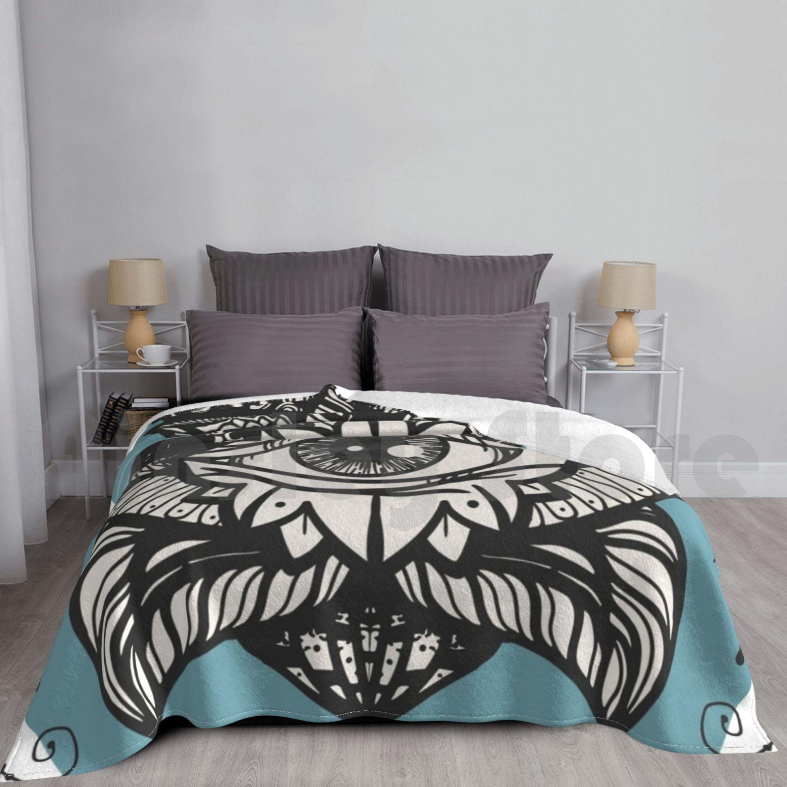 Ifinite Soul Blanket Super Soft Warm Light Thin Esoteric Spiritual Magic Occult Symbol Sacred Geometry Spirituality Size: 75*100cm, Weight: 230 GSM