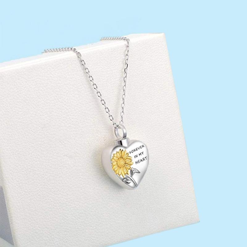 Stainless Steel Pet Urns Holder Necklace for Dogs Cats Pet Memorial NecklaceKeepsake Loss Pet Remembrance Gift Jewelry