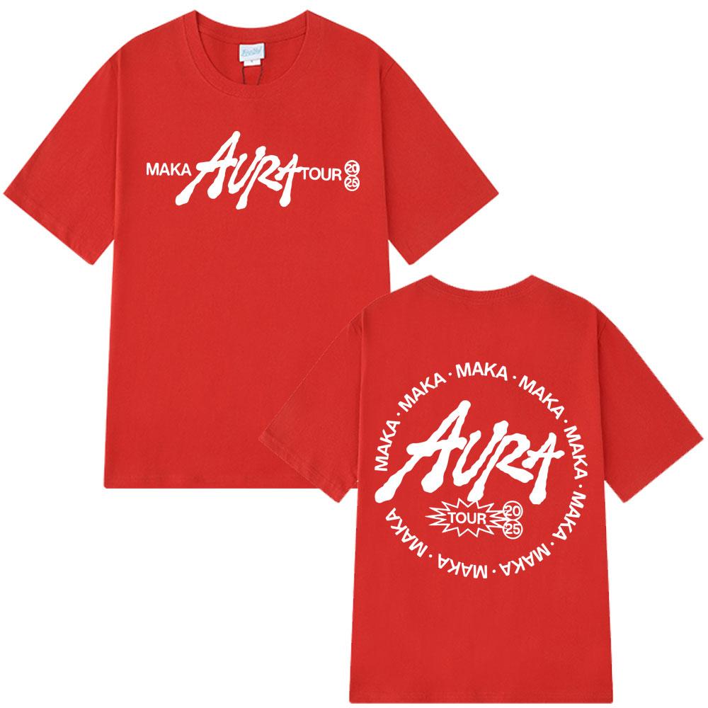 Rapper Maka Aura Tour 2025 Gothic Punk T Shirts Men Women Clothing Fashion Vintage T-shirts Casual Cotton Hip-hop Loose T Shirt