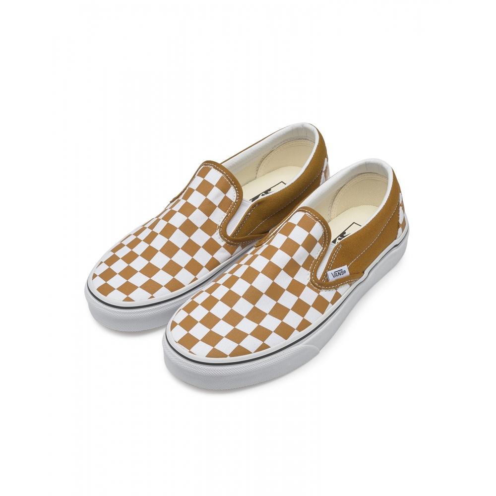 Vans Classic Slip On    Color Theory  Checkerboard Golden Brown  Vn000bvz1m71