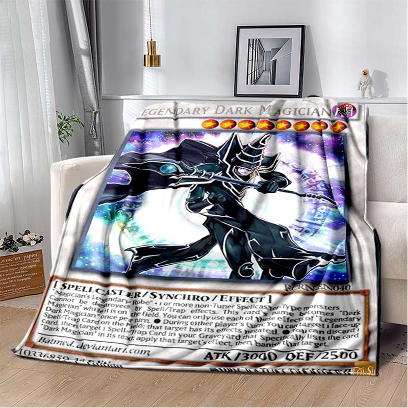 Dark Magician Cartoon Anime Throws Blanket Kids Super Soft Cute Blankt for Travel Couch Picnic Bed Flannel Blanket Birthday Gift