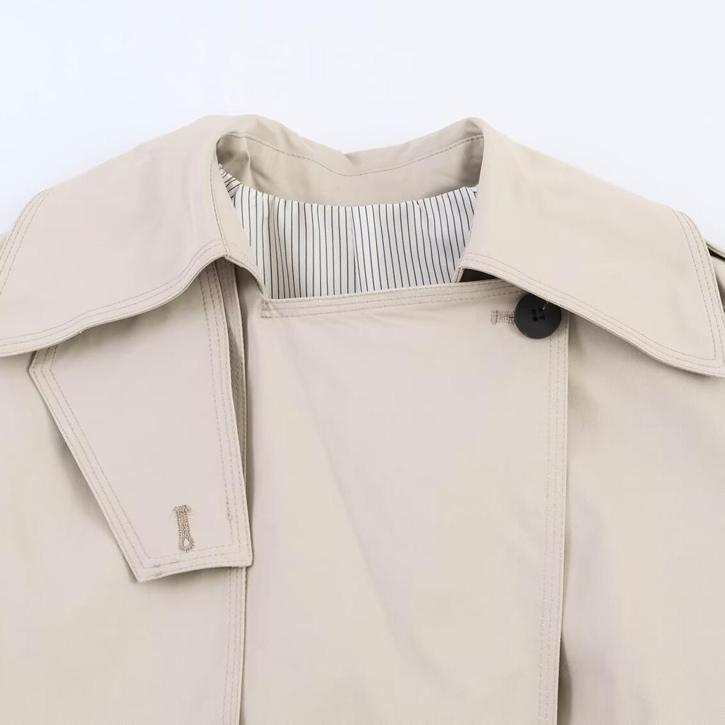 European and American style, new women's clothing, fashionable and versatile cross-border temperament, simple daily loose trench coat