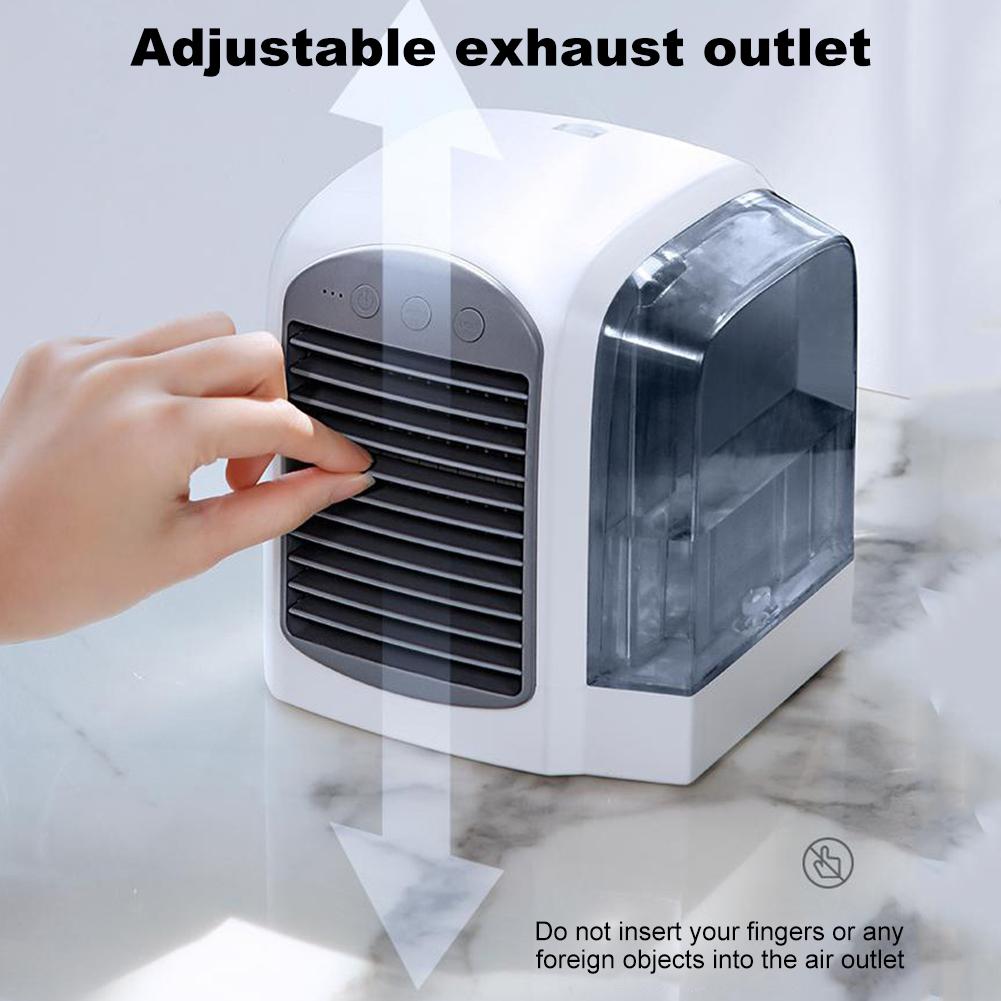Summer New Style Water-Cooled Fan Portable Air Conditioner with Dynamic Ice Mist Technology Mini Household Desktop Fan