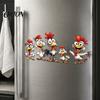 Versatile Adhesive Window Art Cartoon Rooster Static Glass Sticker, Funny Roosters Clings, PVC Removable Kitchen Privacy Film Decal, Waterproof