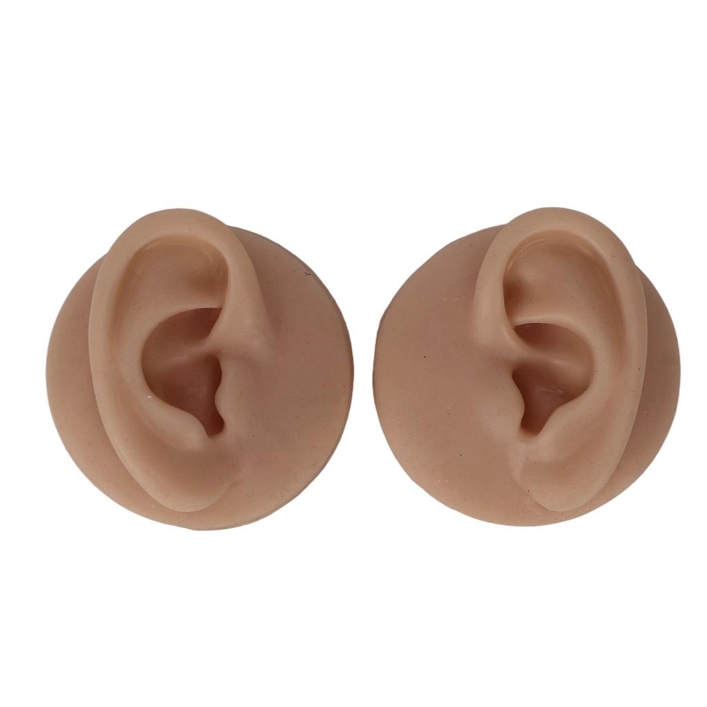 Ear Model Soft Silicone High Simulation Clear Structure Human Ear Model for Piercing Practice Dark