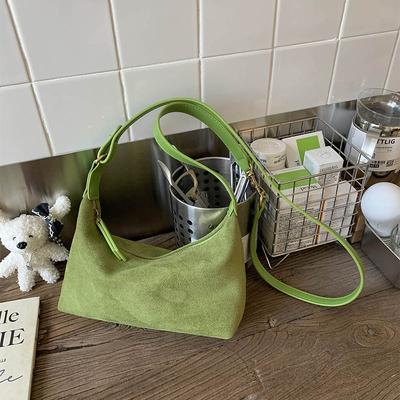 Fashion Retro Matte Handbag Women's Autumn and Winter New Shoulder Tote Bag Suede Portable Messenger Bag Bag Trendy