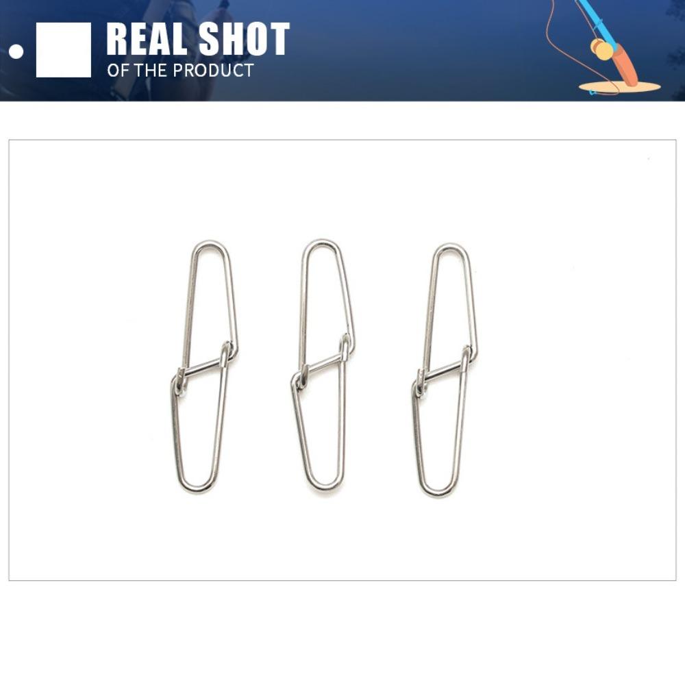 Silver Fishing Double Button Pin Fishing Connector Hooked Snaps Pin  Fishing Hook Line