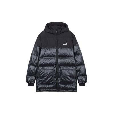 Logo Print Zip-Up Hooded Down Jacket Men Outerwear Black 534508-01