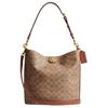 Willow 28 Classic Logo Soft Faux Leather With Cowhide Bucket Bag Crossbody Shoulder Bag Large Women Bags Brown Caramel CW882-B4XHG