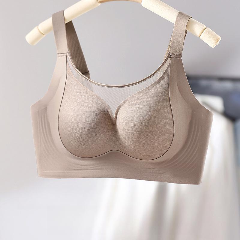 Large-sized Bra for Women Full-cup Thin Lingerie Gathering Bra Top Support Anti-sagging Bra Without Underwire Push Up Bra
