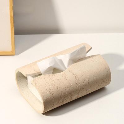 Leichte Luxus-Taschentuchbox aus Stein, kreativ, einfach, Pumppapierbox, Wohnzimmer, Schreibtisch, Serviette, große Aufbewahrung, Heimdekoration