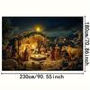 1 Piece of Christmas Animal Starry Night Outdoor Background Cloth - Holiday Photography Background Holiday Decoration
