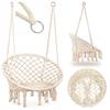 Stork's Nest Swing Hanging Chair Garden Boho for Home Garden 120cm - White
