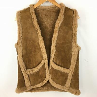 Vintage Knight Tailors Natural Wool Boa Vest Size 12 Brown Warm(USED)