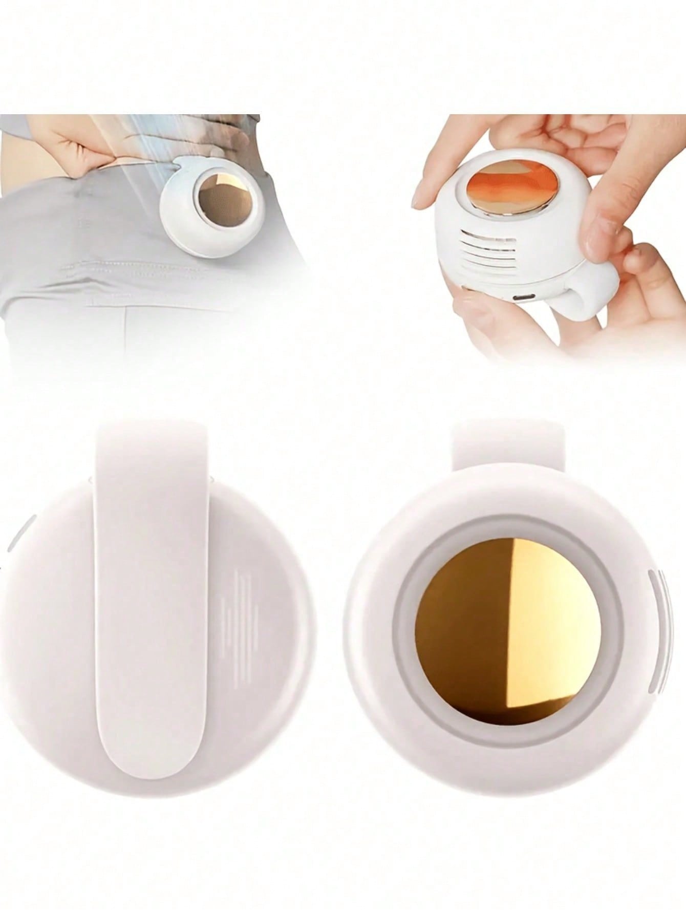 Summer Cooling Fan Clip Portable Buckle Small Fan Mini Waist Hanging Handheld Silent Bladeless Clip Fan New Type розовый