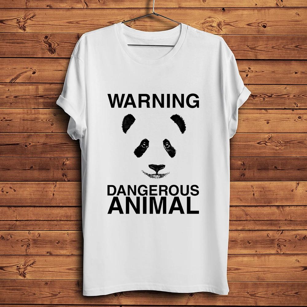 Cool Dangerous Panda Face Funny Tshirt Unisex Homme Summer Short Sleeve White Casual TshirtUnisex Tee Streetwear Breathable Print S
