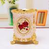 Stylish Chinese-style Pen Holder Zinc Alloy Storage Box for Office Supplies Stationery and Cutlery Home Office Desk Organizers