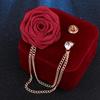 Charm Fashion Wedding Suit Lapel Tassel 1pc Brooch Pin Rose Flower Bouquet Collar Pins Men Jewelry