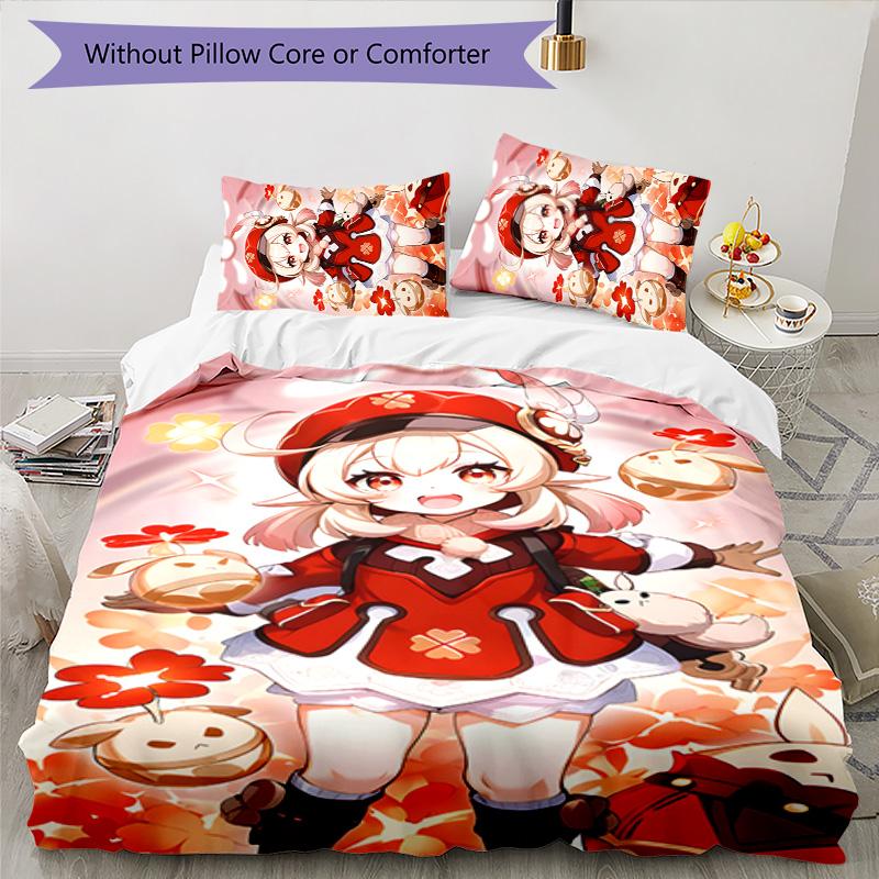 Klee 3pcs Bedding Set Duvet Cover Closure Includes 1 Duvet Cover & 2 Pillowcases for All Seasons Bedroom Home Dorm Decor