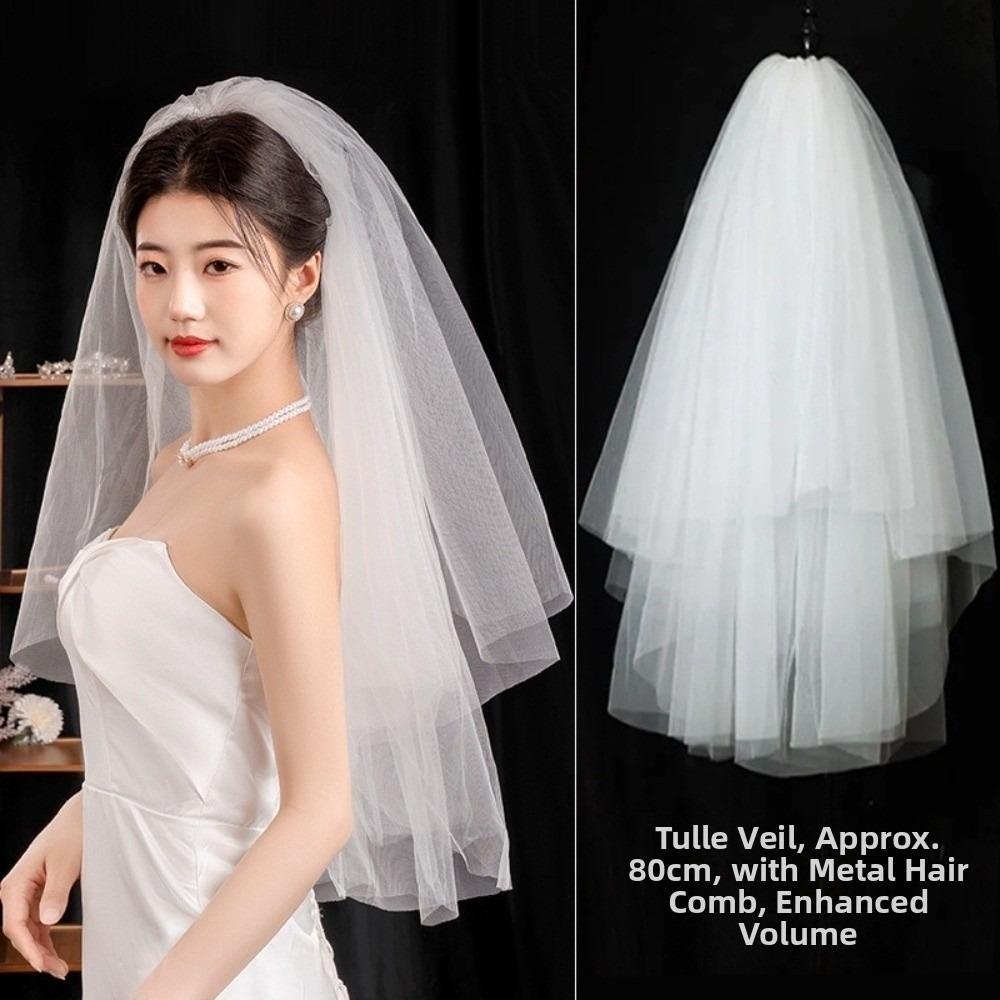 Bow Wedding Veil Pearl Accessories Women's Tulle New Bridal Veil  Bridal Photoshoot