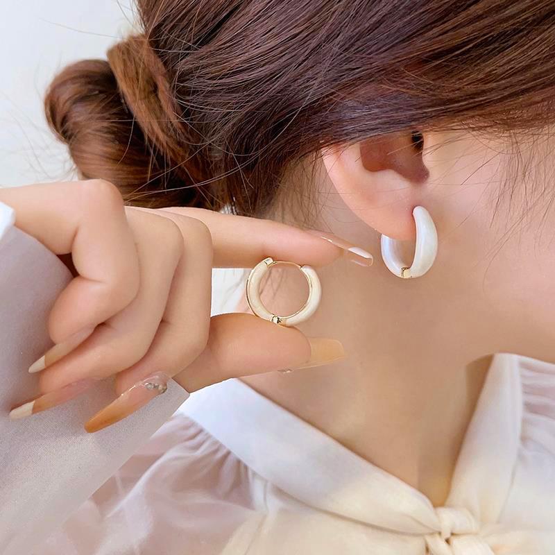 2023 Neuer Modetrend Kreative Geometrische Öltröpfchen Kreis Creolen für Damen Einfaches Temperament Mädchen Party Zirkon Geschenke