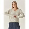 Export Surplus Stock from Europe, Mixed Materials, Official Website, New Autumn and Winter Decorative Women's V-Neck Pullover Knitted Sweater