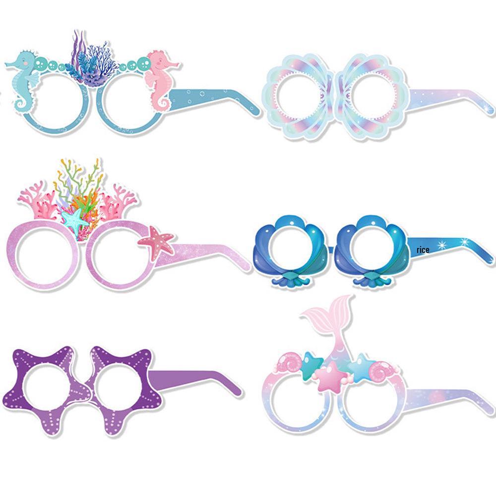 Mermaid Ocean Paper Glasses - Kids' Summer Party Photo Props & Decorative Masks