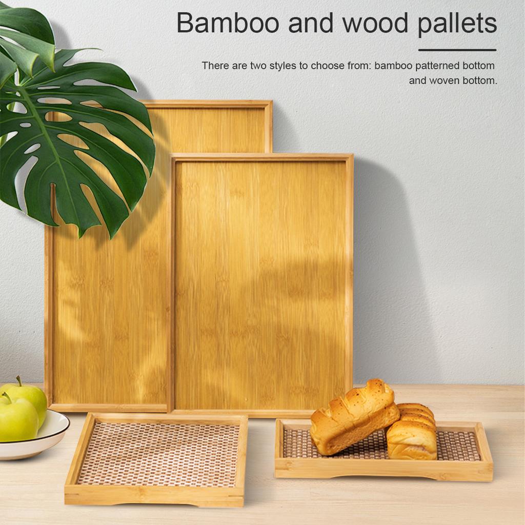 Serving tray bamboo,wooden tray with handles,natural wood printed,Organic Bamboo Serving Tray for kitchen dinner trays, tea tray