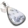 Natural Dendrite Opal Gemstone 925 Sterling Silver Jewelry Pendant 2.52" Q8G12