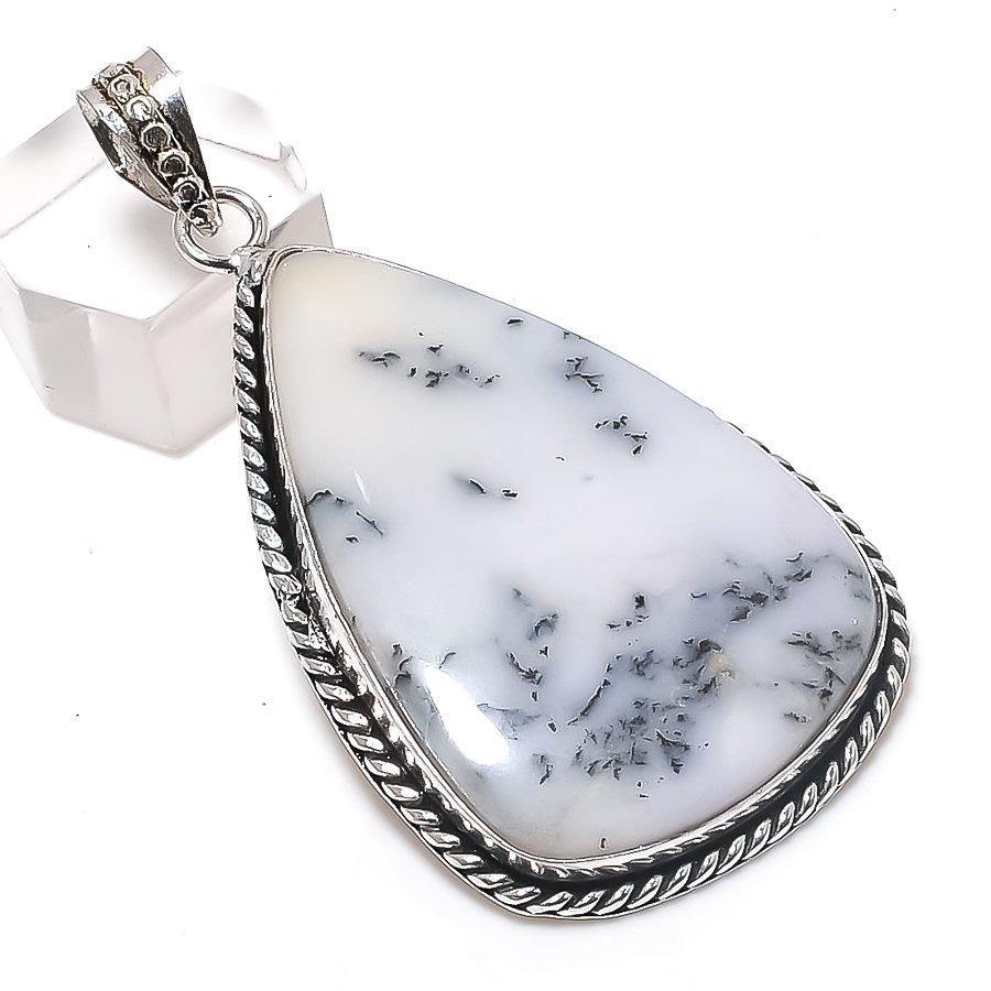 

Натуральный Дендритовый Опал Драгоценный Камень 925 Стерлинговое Серебро Ювелирная Подвеска 2,52 Q8G12