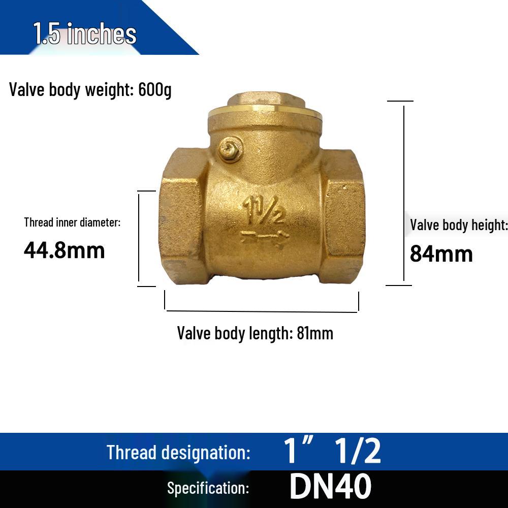 All-Copper High-Temp Horizontal Check Valve, 1/2" & 3/4" Sizes, Steam Heating Boiler Non-Return Valve