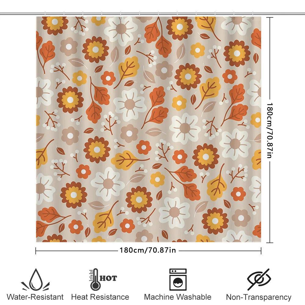 Vintage Floral Shower Curtain Waterproof Bathroom Decor 3D Printing Shower Curtains For Home Decoration Wall
