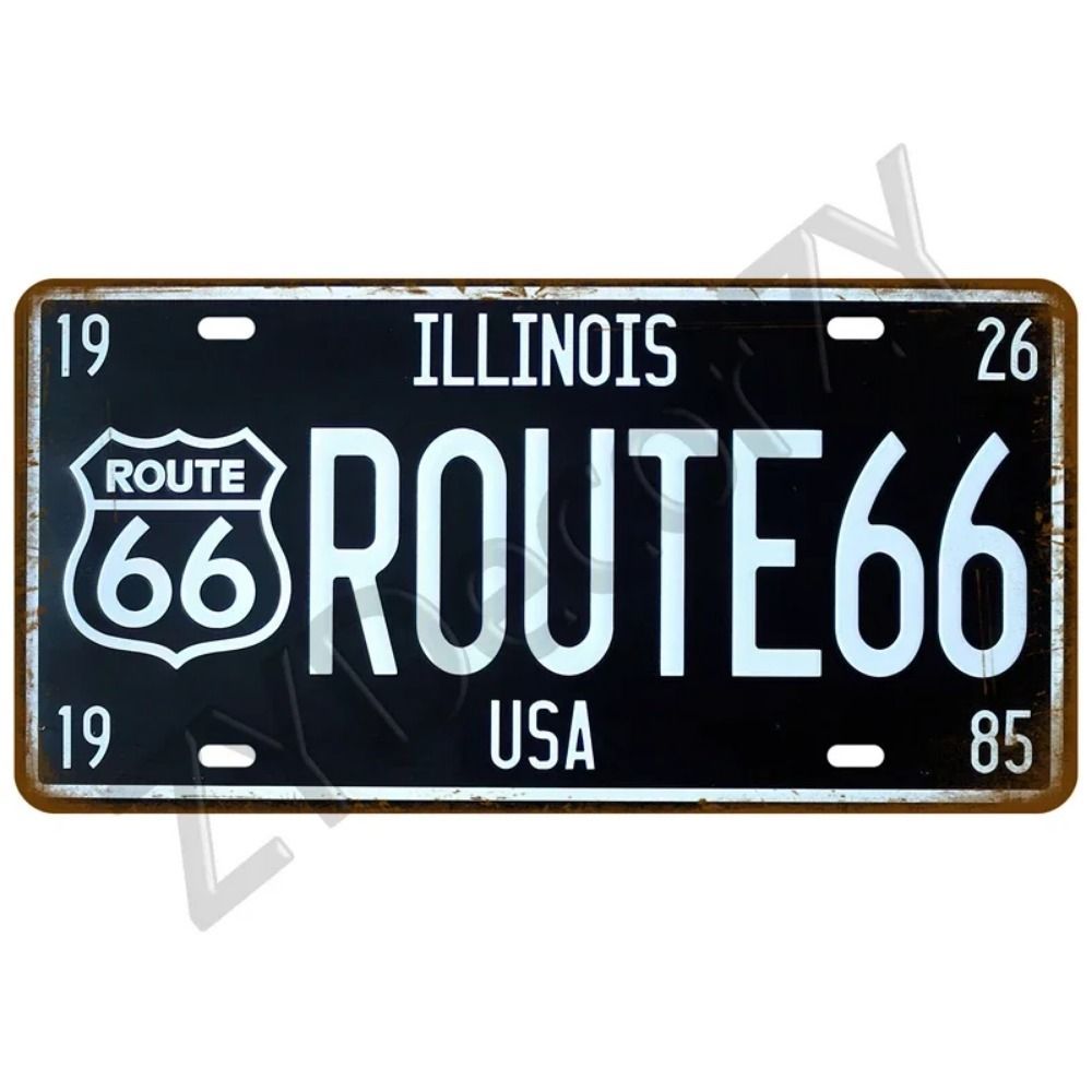Vintage Route 66 Cars Metal Tin Sign Bar Club Tire Shop Decor