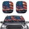 Car Sunshade 2-Piece, American Flag Element Printed Heat Insulation And Sun Protection Front Baffle