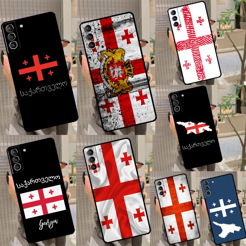 Georgia Flag Case For Samsung Galaxy S21 S20 FE S22 S23 Ultra Note 20 S8 S9 S10 Note 10 Plus Cover Shell