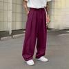 Men's High Waist Pleated Pants Loose Wide Leg Streetwear Bottoms