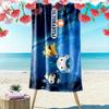 cartoon bear cat and penguin 2D Flat Print Beach Towel, Large Soft Quick Dry Towel for Beach Camping SwimmingXSTJ0915346