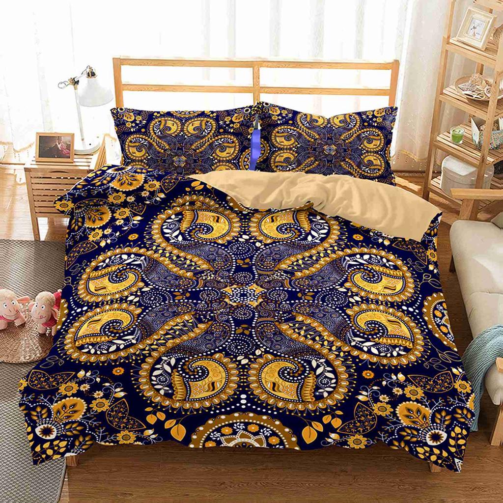 Bohemian Style Bedding Set Duvet Cover With Pillowcase King Size Comfortable Dedding A Bedroom Suitable For Placing A Large Bed
