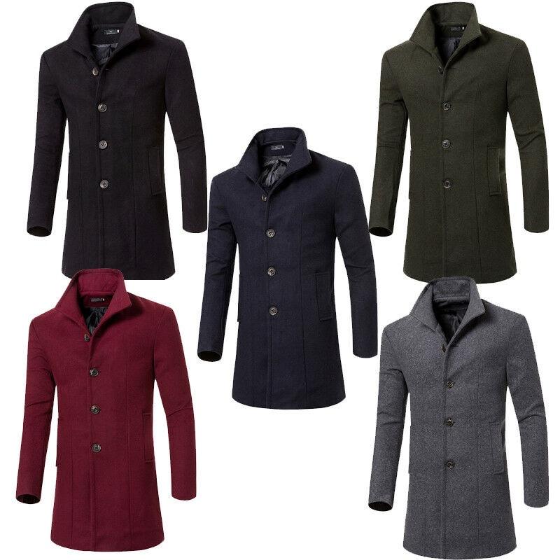 Luxurious Trench Coat Fashion Men's Jacket Winter Warm Wool Coat Outwear Long Overcoat