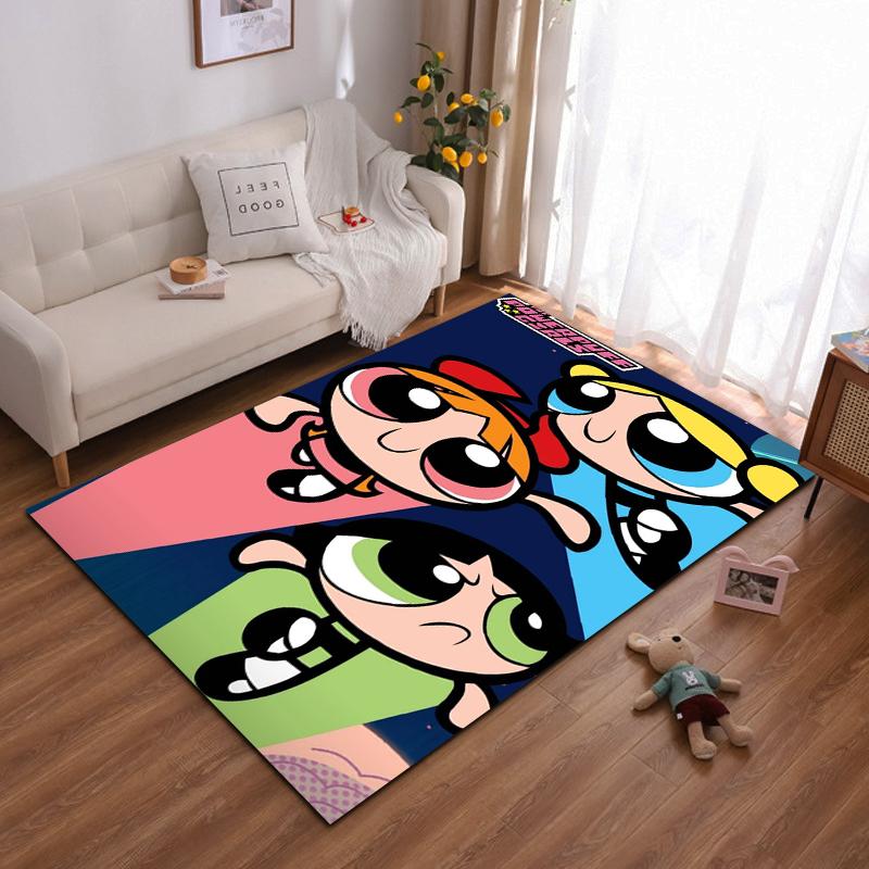 Cartoon Action Team Pattern Carpet, Colorful Living Room Floor Mat Suitable for use as an anti-slip for living room bedroom sofas