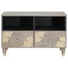 TV Cabinet with Drawers Gray 70 x 33 x 46 cm Solid Mango Wood