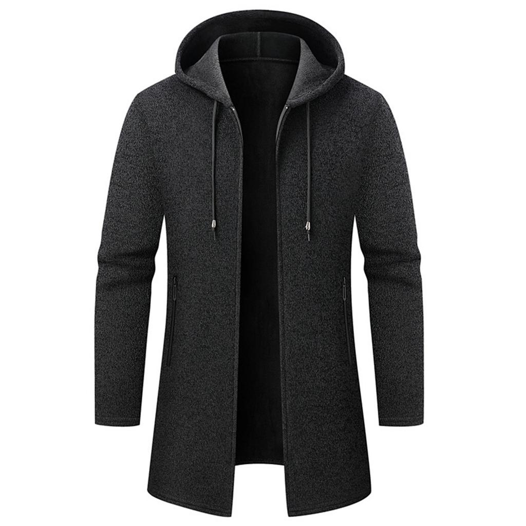 Chaqueta Cárdigan Suéter de Color Sólido para Hombre Suéter de Chenilla Grueso con Capucha Popular para Hombre