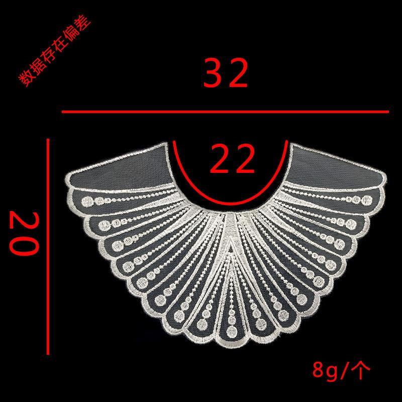 Transparent Mesh Bottom Embroidery Lace Collar Polyester Lace Accessories Front Chest Collar Embroidery Fake Collar Collar Cloth Patch