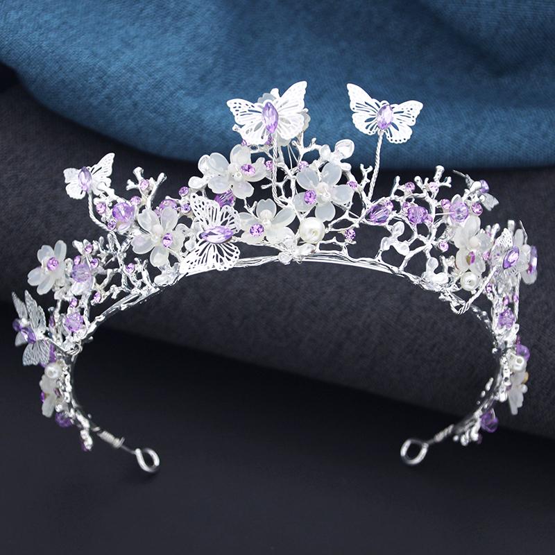 Luxury Wedding Crown Princess Tiaras and Crowns for Party Birthday Butterfly Tiara Hair Jewelry Bridal Dress Accessories