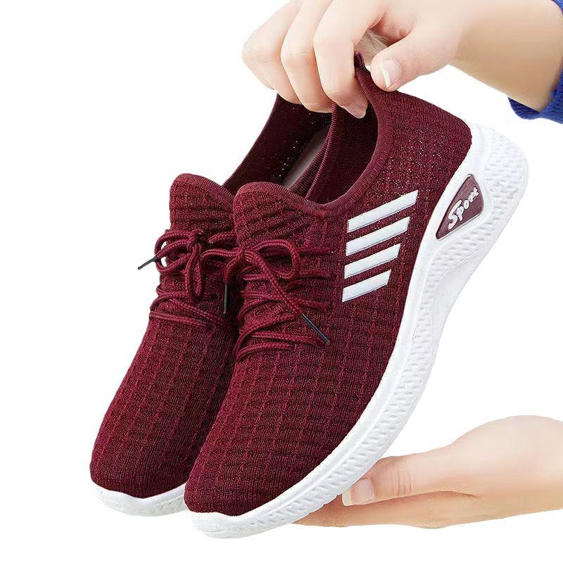 Foreign Trade Women's Shoes 2025 Spring and Autumn New Sports Shoes Women's Breathable Fly-woven Casual Shoes Lightweight Fly-woven Running Shoes