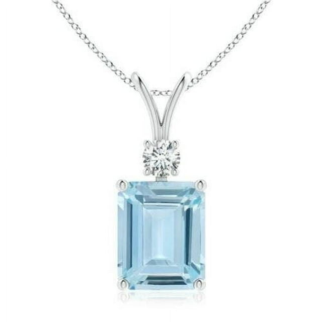 

Ювелирные изделия Arena Gems Подвеска с изумрудной огранкой, голубой аквамарин 5,8 карата, серебро 925 пробы S синий