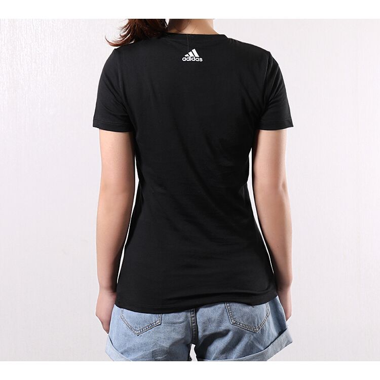 Adidas Originální bavlněné prodyšné tričko s krátkým rukávem Originals Trefoil Gold Label Dámské topy Černé EC4746