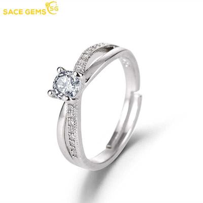 Classic Copper Alloy Zircon Ring Ladies Jewelry Wedding Promise Party Gift