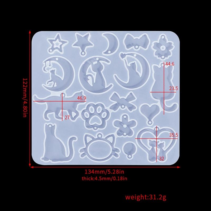 Jewelery Silicone Mould Earring Mold with Hole Animal Silicone Molds for Epoxy Resin Earring Charm